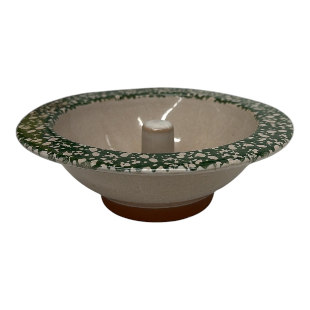 The Original Apple Baker Christian Ridge Pottery Paris Maine Green Sponge Edge